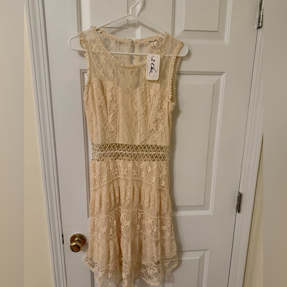 Elegant Cream Lace Dress
